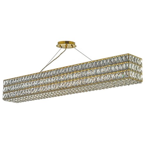 Люстра подвесная Lioni E 1.5.120x16.100 G Arti Lampadari прозрачная на 10 ламп, основание золотое в стиле современный классический 