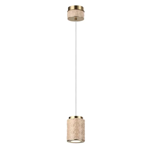 Светильник подвесной Lulu 5453/5L Odeon Light бежевый на 1 лампу, основание античное бронза латунь в стиле современный скандинавский фото 3 Светильник подвесной Lulu 5453/5L Odeon Light бежевый на 1 лампу, основание античное бронза латунь в стиле современный скандинавский фото 3