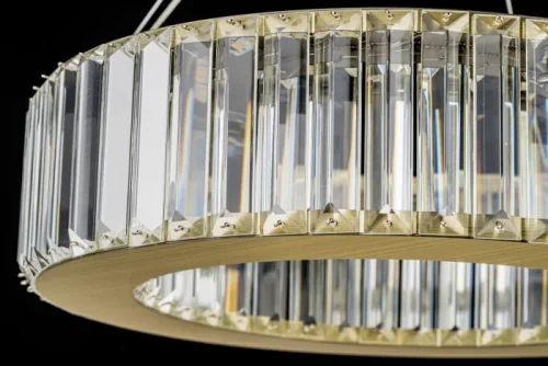 Люстра подвесная хрустальная LED Anzio L 1.5.40.100 A Arti Lampadari прозрачная на 1 лампа, основание бронзовое в стиле современный кольца фото 2