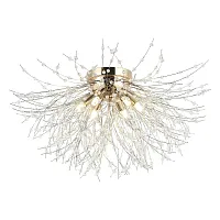 Люстра потолочная Davie LSP-8782 Lussole прозрачная на 6 ламп, основание золотое в стиле флористика современный ветви