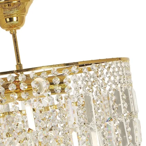 Люстра хрустальная подвесная Napoli E 1.5.46.501 G Arti Lampadari прозрачная без плафона на 6 ламп, основание золотое в стиле классический  фото 2