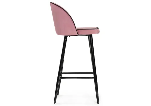 Барный стул Zefir pink 15049 Woodville, розовый/велюр, ножки/металл/чёрный, размеры - ****480*500 фото 3