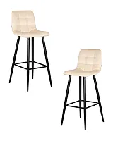 Стул барный набор 2 шт. SET-2 8078-LML NICOLE, цвет сиденья кремовый велюр (108-113), черные матовые ножки Dobrin, /велюр, ножки/металл/чёрный, размеры - *1050***430*520 Стул барный набор 2 шт. SET-2 8078-LML NICOLE, цвет сиденья кремовый велюр (108-113), черные матовые ножки Dobrin, /велюр, ножки/металл/чёрный, размеры - *1050***430*520
