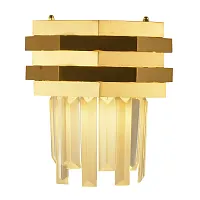 Бра SPEAR 76013/2W GOLD Natali Kovaltseva прозрачный золотой 2 лампы, основание золотое в стиле современный 