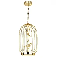 Светильник подвесной LED Chick 1928-2P Favourite золотой 1 лампа, основание золотое в стиле современный птички