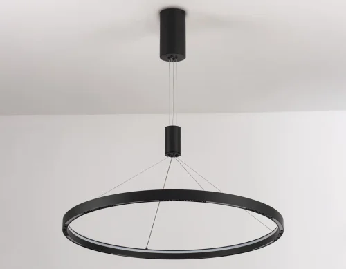 Светильник подвесной LED FL5856 Ambrella light чёрный 1 лампа, основание чёрное в стиле современный хай-тек кольца фото 6