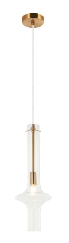 Светильник подвесной Glaso 2151/12/01P Stilfort прозрачный 1 лампа, основание бронзовое в стиле современный трубочки