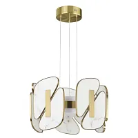 Светильник подвесной LED Chiara 6638/45L Odeon Light белый 1 лампа, основание античное бронза в стиле арт-деко хай-тек современный 