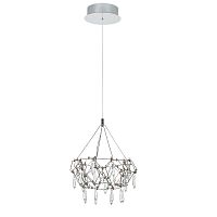 Светильник подвесной LED Rotondo 1019/02 SP-28 Divinare прозрачный на 1 лампу, основание хром в стиле современный капли Светильник подвесной LED Rotondo 1019/02 SP-28 Divinare прозрачный на 1 лампу, основание хром в стиле современный капли