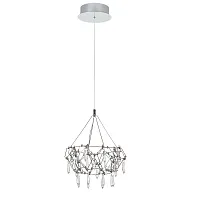 Светильник подвесной LED Rotondo 1019/02 SP-28 Divinare прозрачный на 1 лампу, основание хром в стиле современный капли Светильник подвесной LED Rotondo 1019/02 SP-28 Divinare прозрачный на 1 лампу, основание хром в стиле современный капли