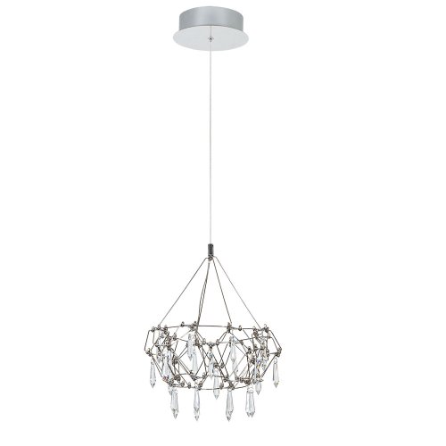 Светильник подвесной LED Rotondo 1019/02 SP-28 Divinare прозрачный на 1 лампу, основание хром в стиле современный капли Светильник подвесной LED Rotondo 1019/02 SP-28 Divinare прозрачный на 1 лампу, основание хром в стиле современный капли