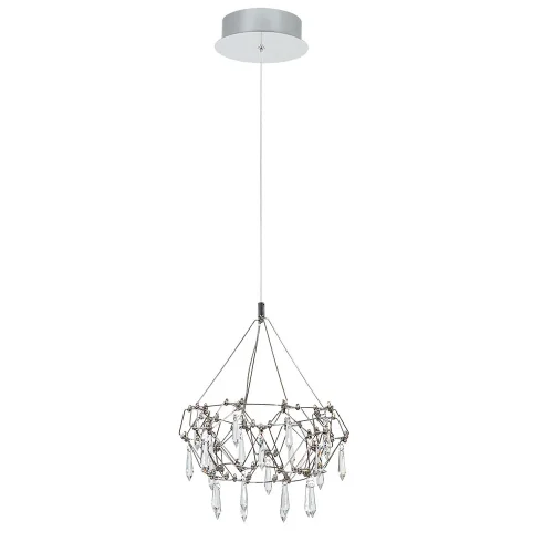 Светильник подвесной LED Rotondo 1019/02 SP-28 Divinare прозрачный на 1 лампу, основание хром в стиле современный капли