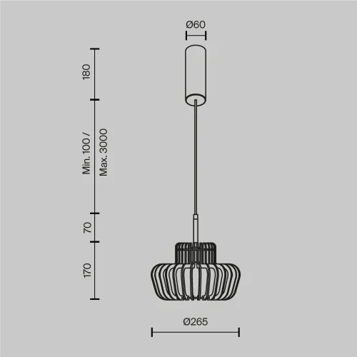Светильник подвесной LED MOD465PL-L12BK2 Namiki Maytoni бежевый коричневый на 1 лампу, основание чёрное в стиле современный кантри фото 6