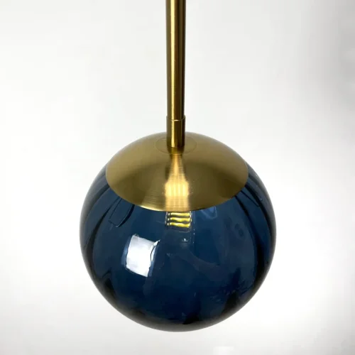 Светильник подвесной ASKA Blue 177922-26 ImperiumLoft синий 1 лампа, основание золотое в стиле современный лофт  фото 5