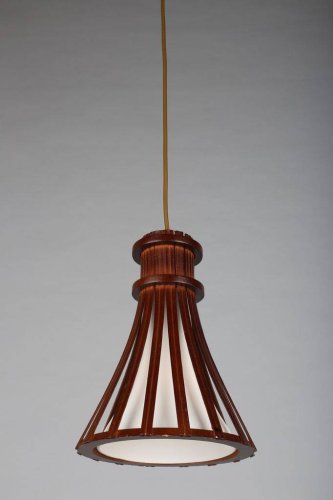 Светильник подвесной Ramada OML-59403-01 Omnilux белый 1 лампа, основание коричневое в стиле кантри  фото 3