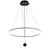 Светильник подвесной LED Spillet 4588-6P Favourite чёрный на 6 ламп, основание чёрное в стиле классический кольца