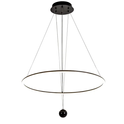 Светильник подвесной LED Spillet 4588-6P Favourite чёрный на 6 ламп, основание чёрное в стиле классический кольца