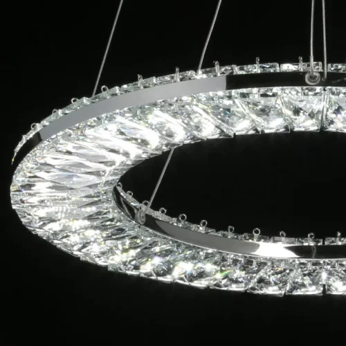 Люстра подвесная LED с пультом Гослар 498016101 MW-Light прозрачная на 1 лампа, основание хром в стиле классический с пультом кольца фото 6