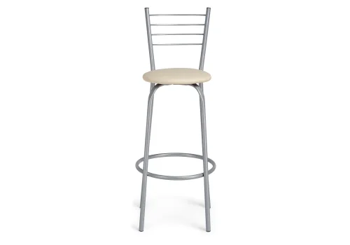 Барный стул Sadov ваниль в крапинку / светлый мусс 459664 Woodville, бежевый/искусственная кожа, ножки/металл/серый, размеры - ****410*470 фото 2