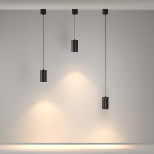 Светильник подвесной LED Vol P100PL-20W3K-B Maytoni чёрный на 1 лампу, основание чёрное в стиле современный хай-тек трубочки фото 5