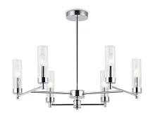 Люстра на штанге LH55151 Ambrella light прозрачная на 6 ламп, основание хром в стиле классический 
