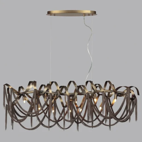 Люстра подвесная Chainy 5066/10 Odeon Light коричневая на 10 ламп, основание античное бронза в стиле лофт современный  фото 4