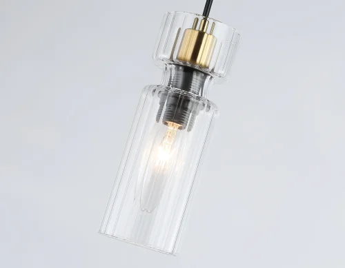 Светильник подвесной LH56111 Ambrella light прозрачный на 1 лампу, основание чёрное в стиле современный фото 5