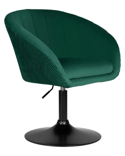 Кресло дизайнерское  8600_BlackBase-LM EDISON BLACK, цвет сиденья зеленый велюр (1922-9), цвет основания черный Dobrin, зелёный/велюр, ножки/металл/чёрный, размеры - 750*900***600*570 фото 2