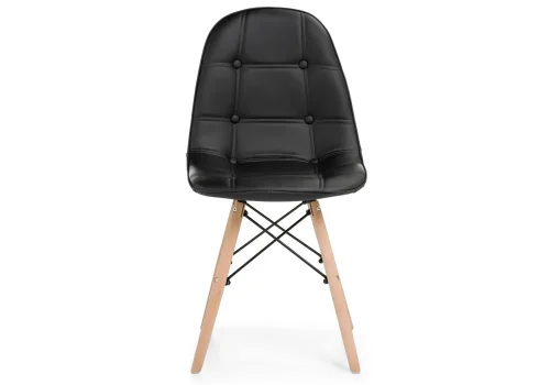 Деревянный стул Kvadro black 15011 Woodville, чёрный/искусственная кожа, ножки/массив бука дерево/натуральный, размеры - ****450*520 фото 3
