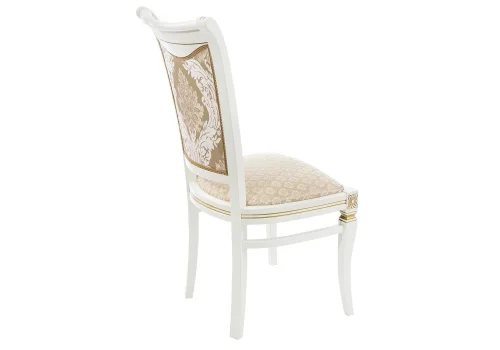 Деревянный стул Mariano молочный / патина 438326 Woodville, бежевый/ткань, ножки/массив бука/молочный, размеры - ****490*560 фото 4