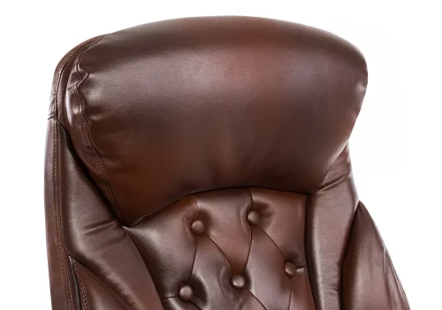 Кресло для руководителя Rich коричневое 1869 Woodville, коричневый/искусственная кожа, ножки/металл/хром, размеры - *1250***670*750 фото 5