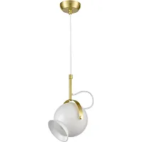 Светильник подвесной лофт Гиусепп (Giuseppe) VL2084P01 Vele Luce белый на 1 лампу, основание латунь в стиле лофт Светильник подвесной лофт Гиусепп (Giuseppe) VL2084P01 Vele Luce белый на 1 лампу, основание латунь в стиле лофт