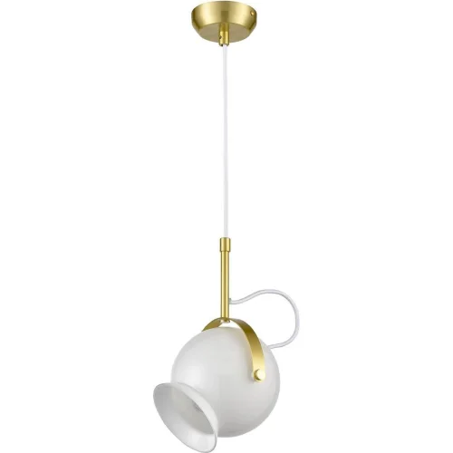 Светильник подвесной лофт Гиусепп (Giuseppe) VL2084P01 Vele Luce белый на 1 лампу, основание латунь в стиле лофт 