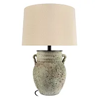 Настольная лампа Эве / Ewer 10516T LOFT IT белая на 1 лампу, основание коричневое керамика в стиле классический Настольная лампа Эве / Ewer 10516T LOFT IT белая на 1 лампу, основание коричневое керамика в стиле классический