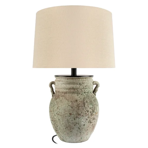 Настольная лампа Эве / Ewer 10516T LOFT IT белая на 1 лампу, основание коричневое керамика в стиле классический Настольная лампа Эве / Ewer 10516T LOFT IT белая на 1 лампу, основание коричневое керамика в стиле классический