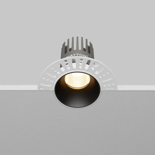 Светильник точечный LED Dip DL119-10W-3K-TRS-B Maytoni чёрный на 1 лампу, основание чёрное в стиле современный хай-тек круглый для затирки фото 6