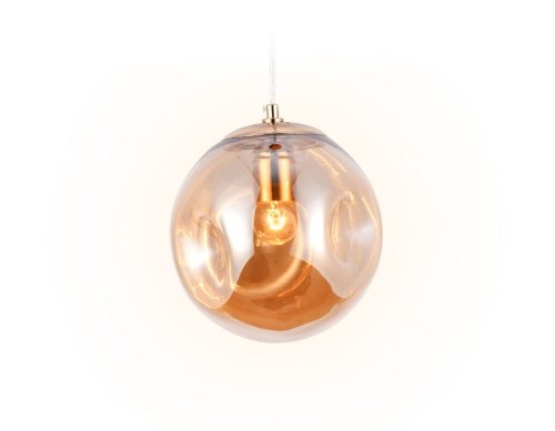 Светильник подвесной TR3510 Ambrella light янтарный 1 лампа, основание золотое в стиле современный  фото 2