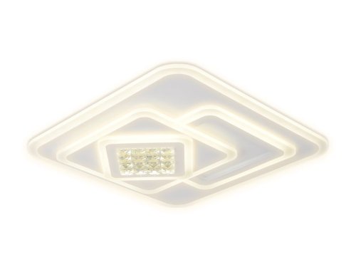 Люстра потолочная LED с пультом Acrylica Ice FA255 Ambrella light белая на 1 лампа, основание белое в стиле современный хай-тек с пультом квадраты фото 3