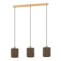 Светильник подвесной Corojal 390207 Eglo коричневый 3 лампы, основание латунь в стиле современный 
