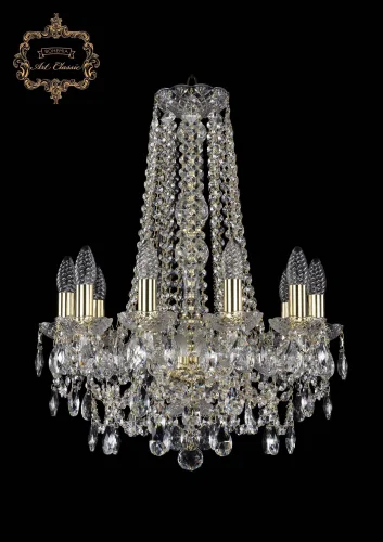 Люстра подвесная хрустальная 11.25.10.165.h-62.Gd.Sp Bohemia Art Classic прозрачная на 10 ламп, основание золотое в стиле классический 