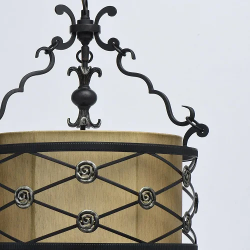 Светильник подвесной Айвенго 669011304 Chiaro жёлтый 4 лампы, основание коричневое в стиле ковка кантри  фото 9