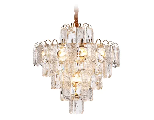Люстра подвесная TR5233 Ambrella light прозрачная на 12 ламп, основание золотое в стиле классический современный 