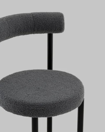 Стул обеденный Флорео букле темно-серый УТ000041335 Stool Group, серый/букле, ножки/металл/чёрный, размеры - ***** фото 6