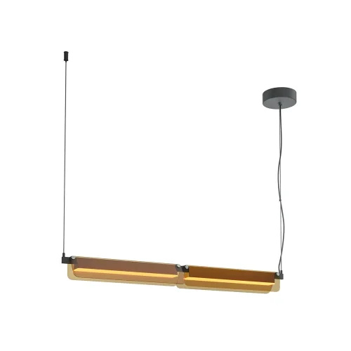 Светильник подвесной LED Flat MOD296PL-L20BC3K Maytoni коричневый на 1 лампу, основание чёрное в стиле современный хай-тек линейный фото 5