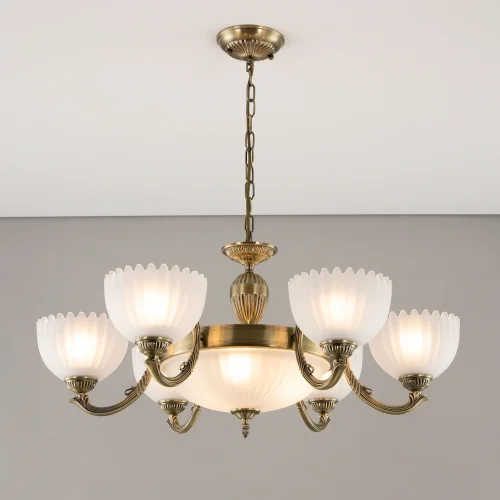 Люстра подвесная Севилья CL414193 Citilux белая на 6 ламп, основание бронзовое в стиле классический  фото 3