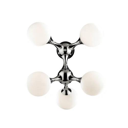 Светильник потолочный NODI PL5 BIANCO Ideal Lux белый на 5 ламп, основание хром в стиле современный шар