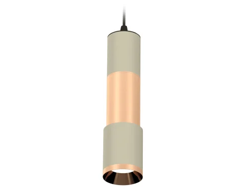 Светильник подвесной XP7423060 Ambrella light серый золотой 1 лампа, основание серое в стиле хай-тек современный трубочки