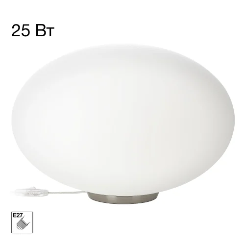 Настольная лампа Ron CL941E28T1 Citilux белая на 1 лампу, основание хром полимер в стиле современный шар Настольная лампа Ron CL941E28T1 Citilux белая на 1 лампу, основание хром полимер в стиле современный шар