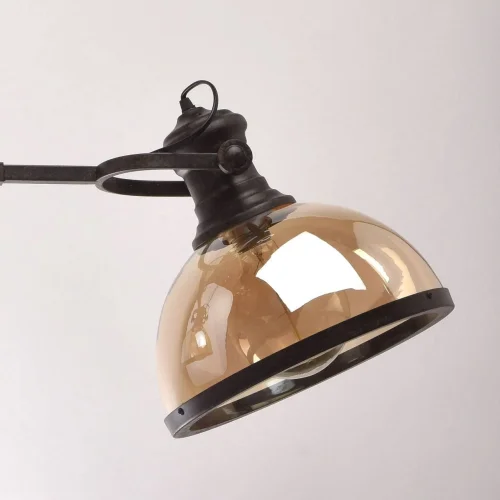 Светильник подвесной лофт Нойвид 682012103 MW-Light прозрачный янтарный на 3 лампы, основание чёрное в стиле лофт фото 8