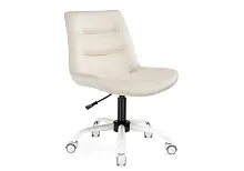 Компьютерное кресло Орди молочное / белое 559276 Woodville, молочный/велюр, ножки/металл/белый, размеры - *940***560*650